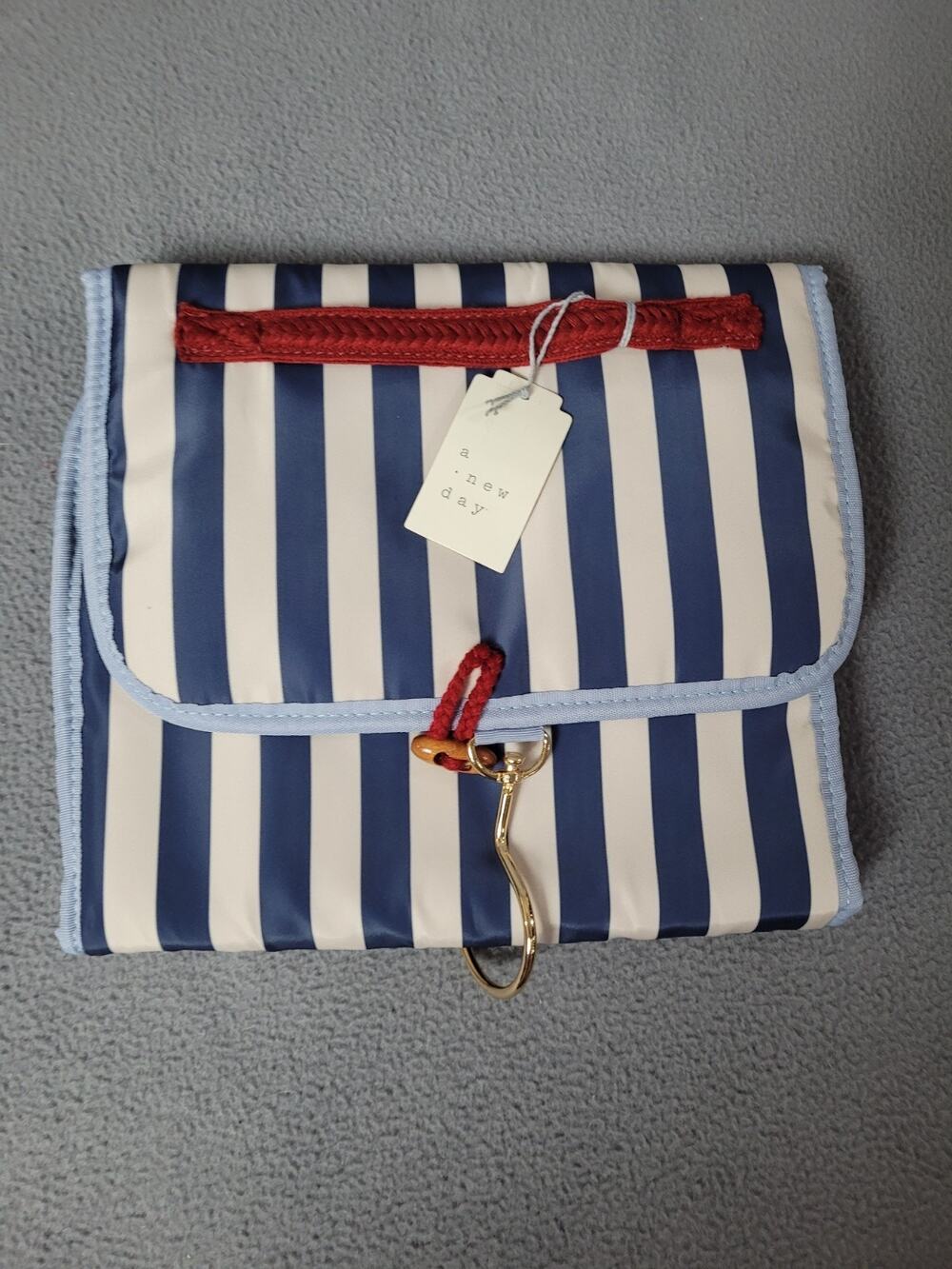 Striped Fold-Up Hanging Jewelry Storage Case - A New Day Blue